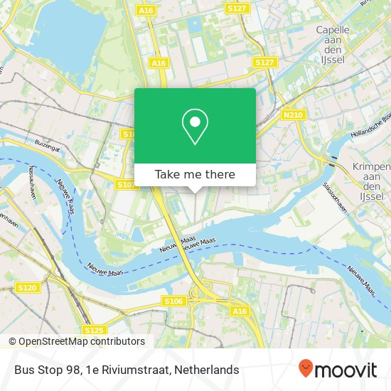 Bus Stop 98, 1e Riviumstraat map