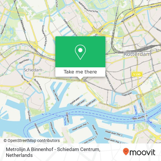 Metrolijn A Binnenhof - Schiedam Centrum map