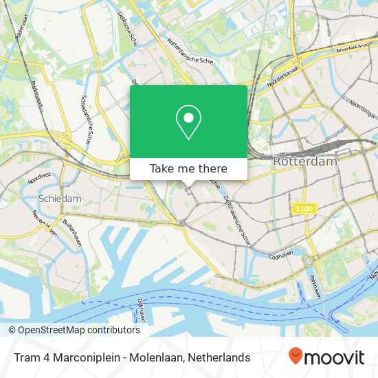 Tram 4 Marconiplein - Molenlaan map