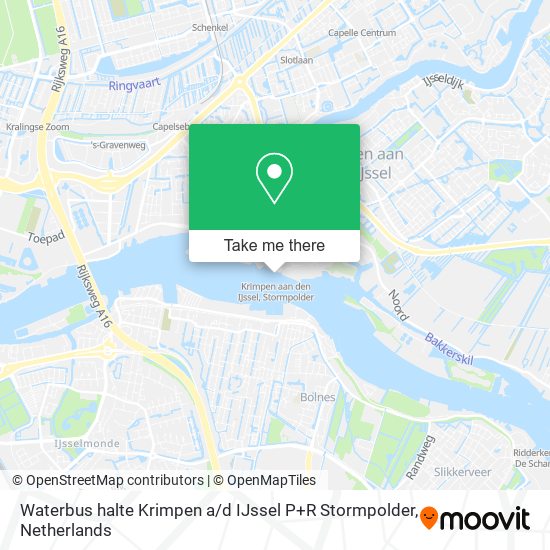 Waterbus halte Krimpen a / d IJssel P+R Stormpolder map