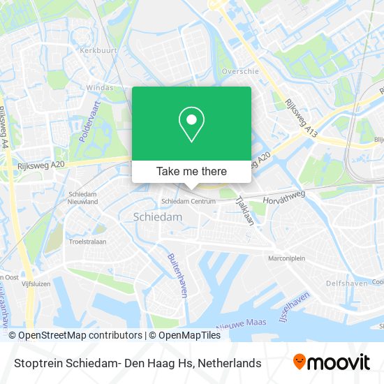 Stoptrein Schiedam- Den Haag Hs map