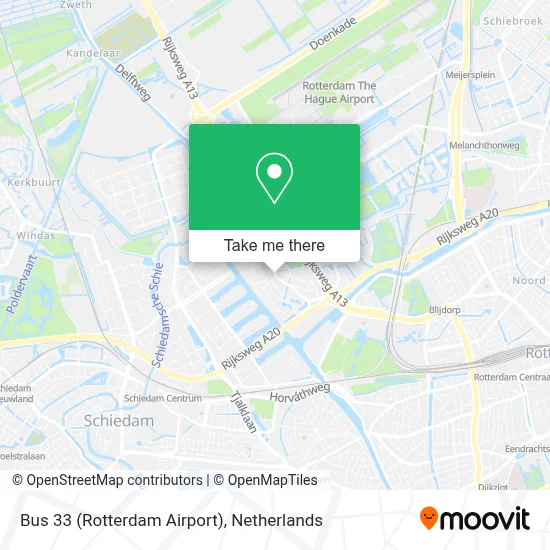 Bus 33 (Rotterdam Airport) map