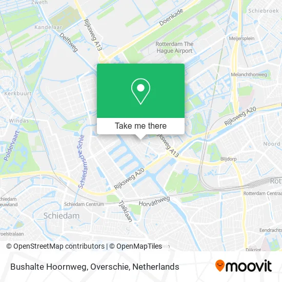 Bushalte Hoornweg, Overschie map