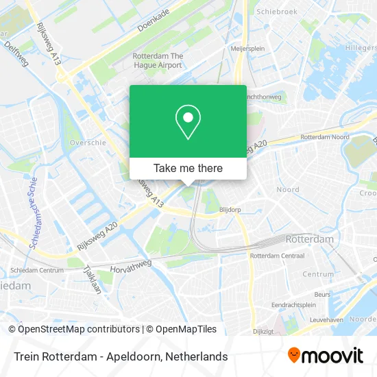 Trein Rotterdam - Apeldoorn map
