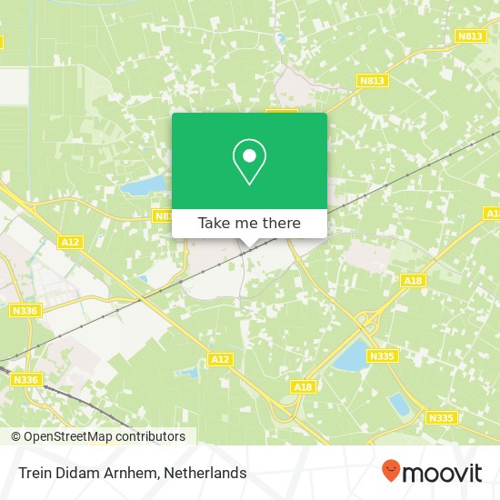 Trein Didam Arnhem map