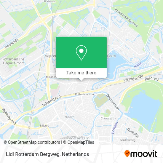 Lidl Rotterdam Bergweg map