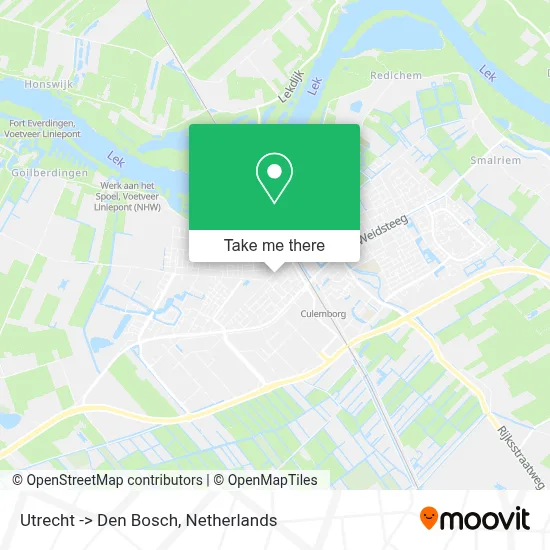 Utrecht -> Den Bosch map