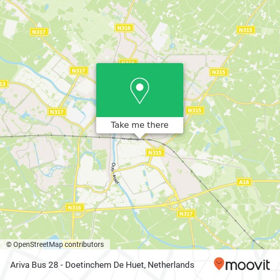 Ariva Bus 28 - Doetinchem De Huet map