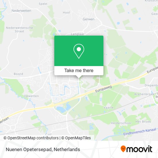 Nuenen Opetersepad map