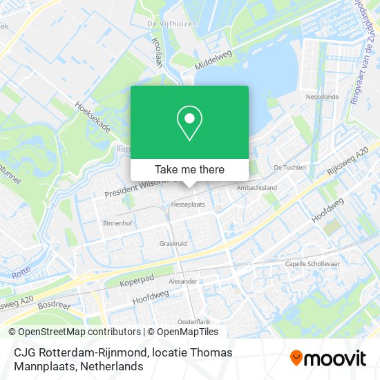 CJG Rotterdam-Rijnmond, locatie Thomas Mannplaats map