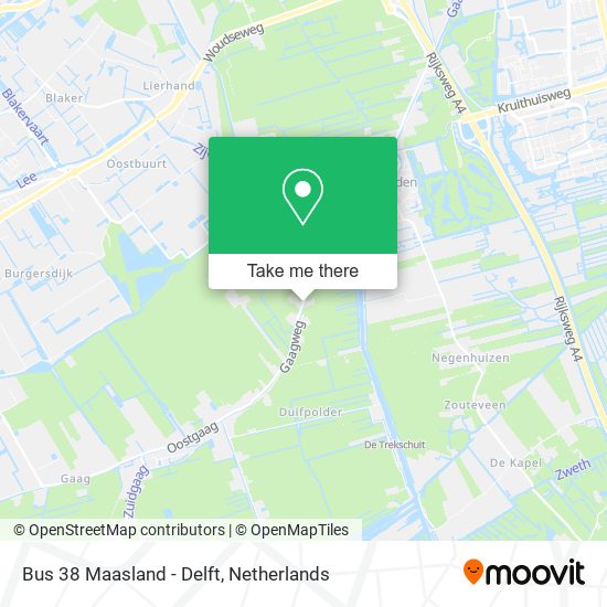 Bus 38 Maasland - Delft map