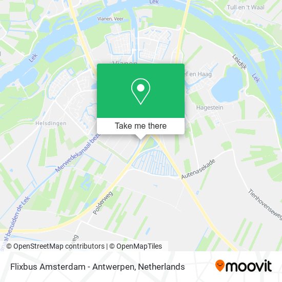 Flixbus Amsterdam - Antwerpen map