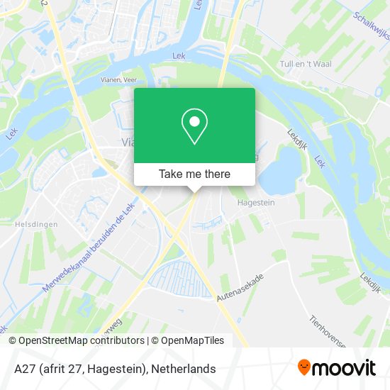 A27 (afrit 27, Hagestein) map