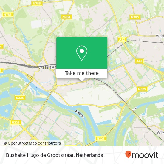 Bushalte Hugo de Grootstraat map