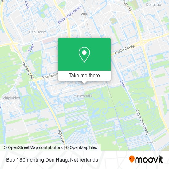 Bus 130 richting Den Haag map