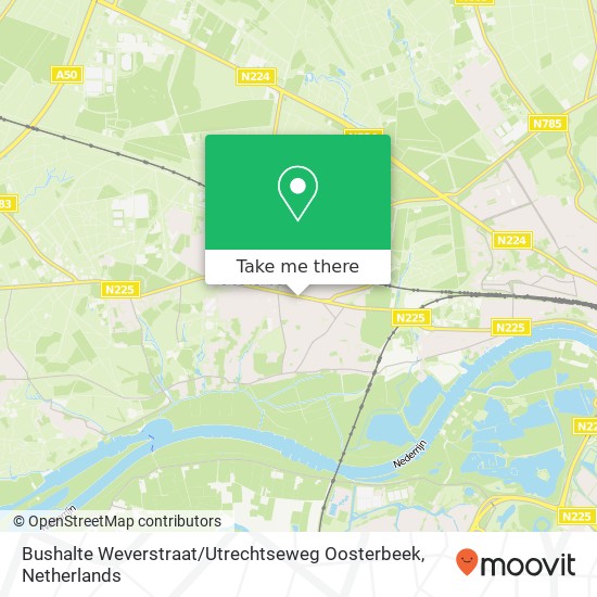 Bushalte Weverstraat / Utrechtseweg Oosterbeek map