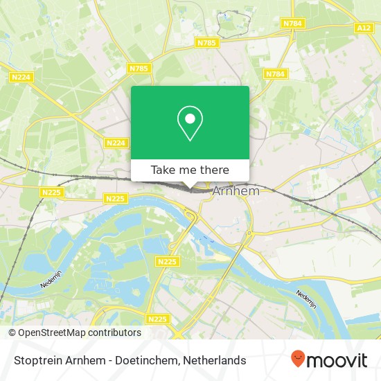Stoptrein Arnhem - Doetinchem Karte