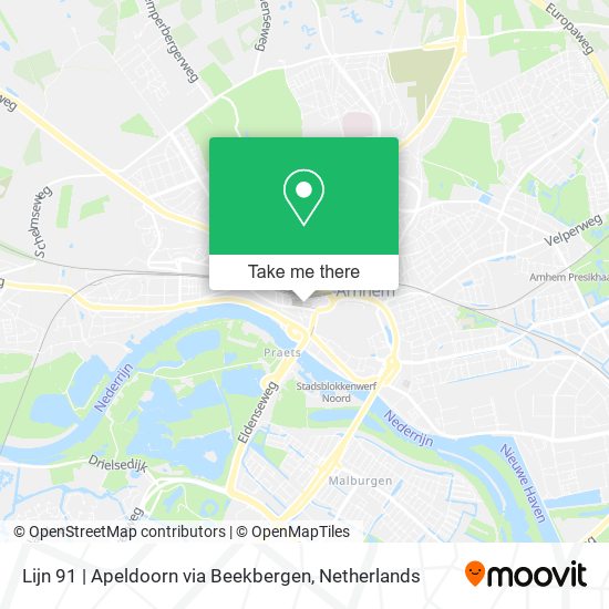 Lijn 91 | Apeldoorn via Beekbergen map