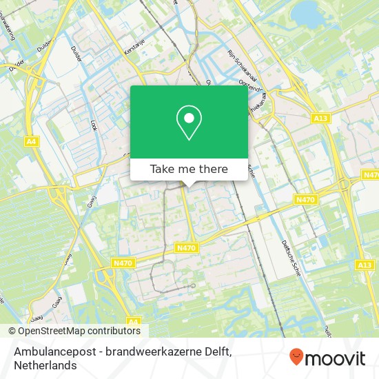 Ambulancepost - brandweerkazerne Delft map