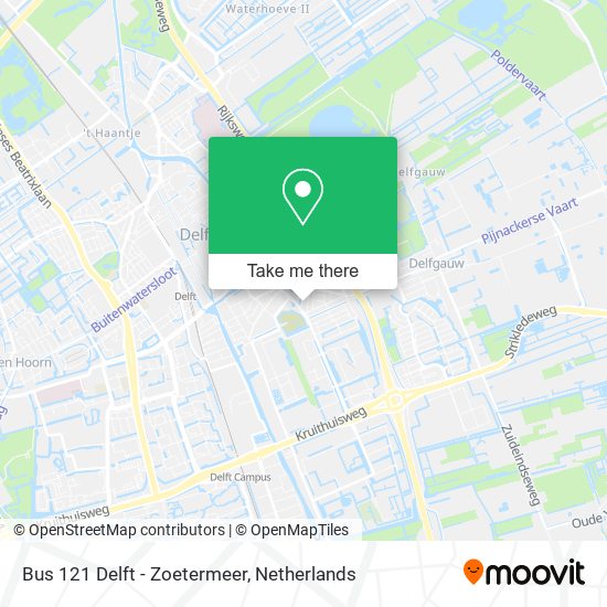 Bus 121 Delft - Zoetermeer Karte