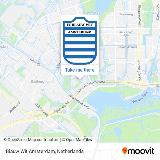 Blauw Wit Amsterdam map