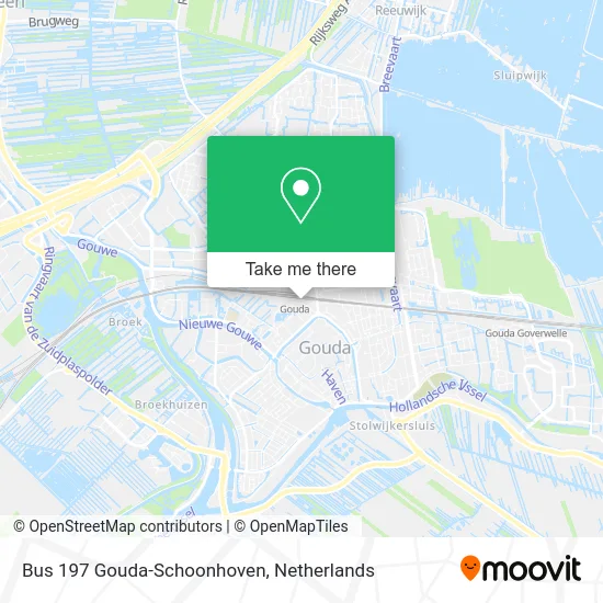 Bus 197 Gouda-Schoonhoven map
