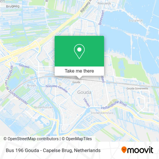 Bus 196 Gouda - Capelse Brug map