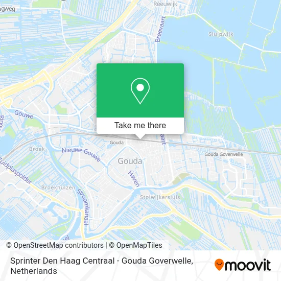 Sprinter Den Haag Centraal - Gouda Goverwelle map