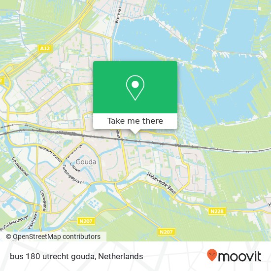 bus 180 utrecht gouda map