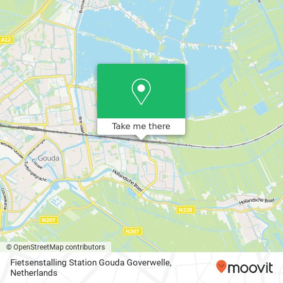 Fietsenstalling Station Gouda Goverwelle map