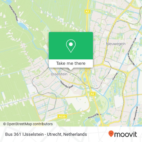 Bus 361 IJsselstein - Utrecht map