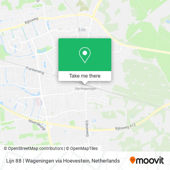 Lijn 88 | Wageningen via Hoevestein Karte