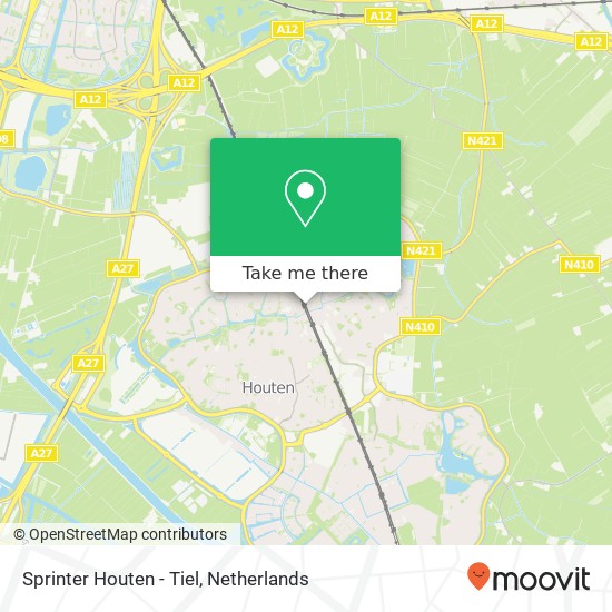 Sprinter Houten - Tiel map