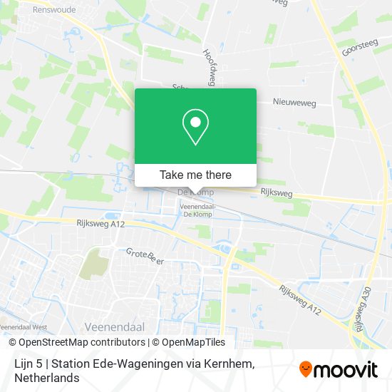 Lijn 5 | Station Ede-Wageningen via Kernhem Karte