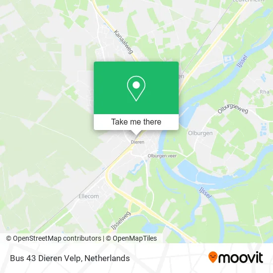 Bus 43 Dieren Velp map