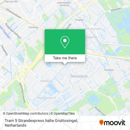 Tram 5 Strandexpress halte Gruttosingel map