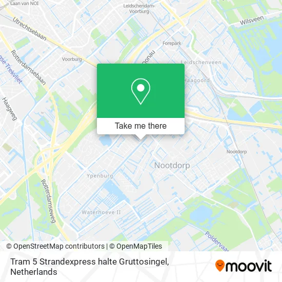 Tram 5 Strandexpress halte Gruttosingel map