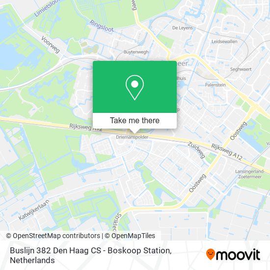 Buslijn 382 Den Haag CS - Boskoop Station Karte
