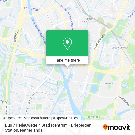 Bus 71 Nieuwegein Stadscentrum - Driebergen Station map