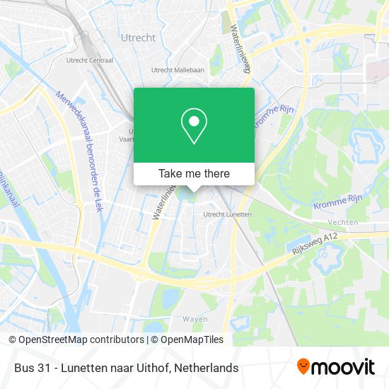 Bus 31 - Lunetten naar Uithof map