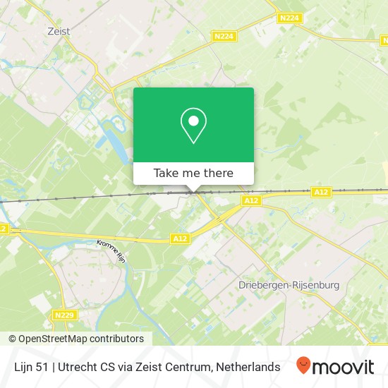 Lijn 51 | Utrecht CS via Zeist Centrum Karte