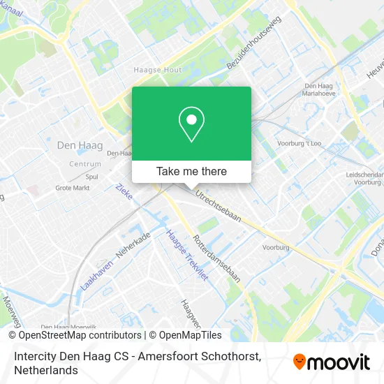Intercity Den Haag CS - Amersfoort Schothorst map