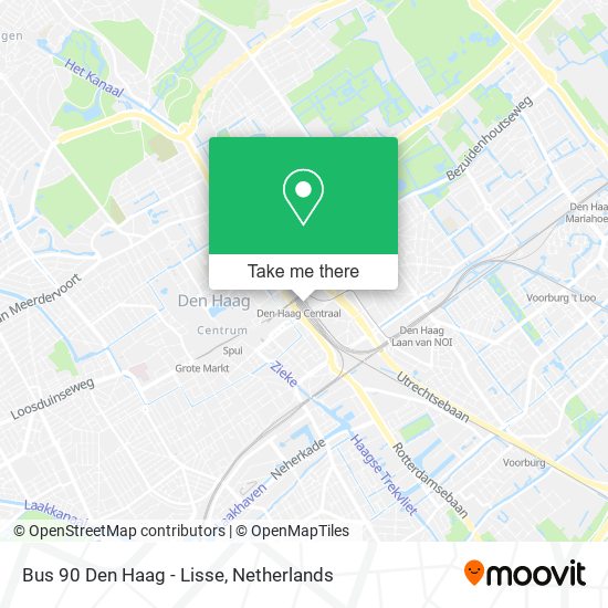 Bus 90 Den Haag - Lisse Karte