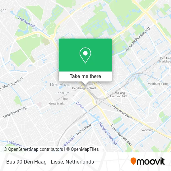 Bus 90 Den Haag - Lisse map