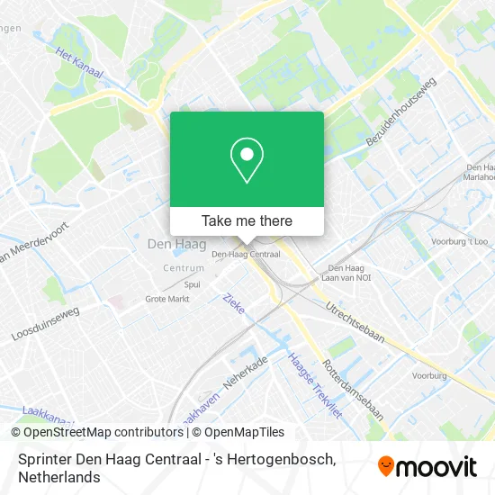 Sprinter Den Haag Centraal - 's Hertogenbosch map