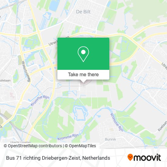 Bus 71 richting Driebergen-Zeist map