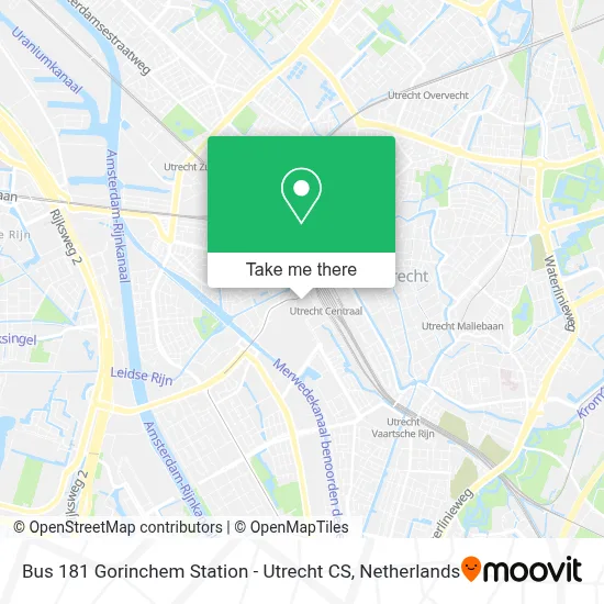 Bus 181 Gorinchem Station - Utrecht CS map