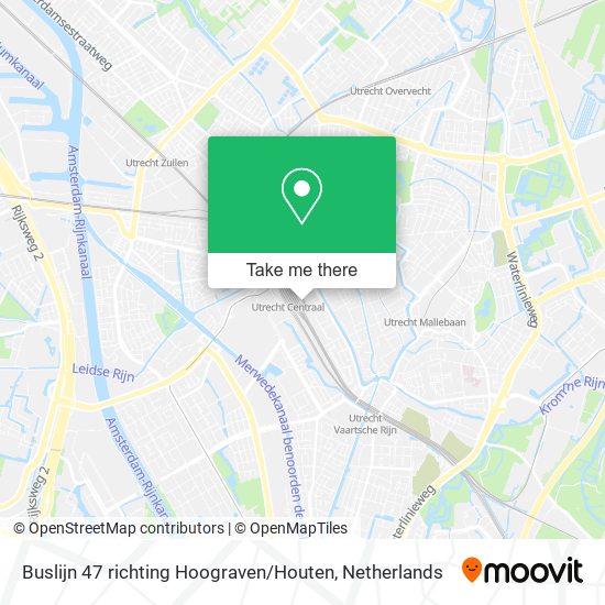 Buslijn 47 richting Hoograven / Houten map