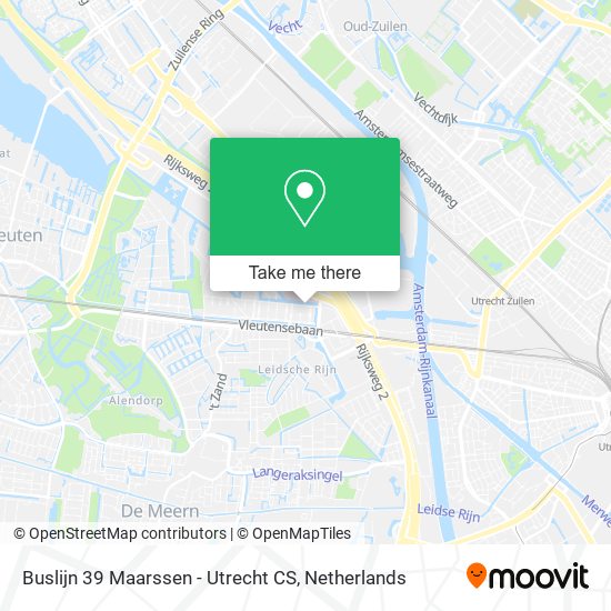 Buslijn 39 Maarssen - Utrecht CS map