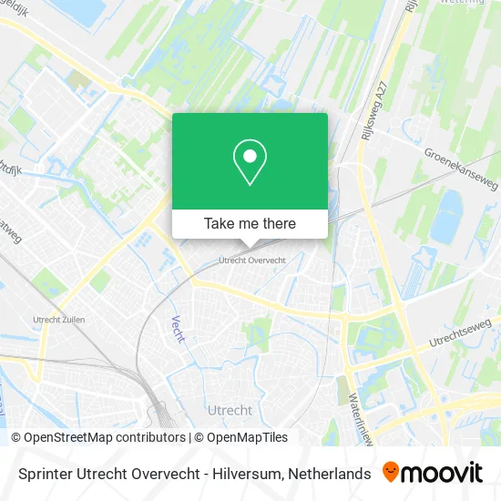 Sprinter Utrecht Overvecht - Hilversum map